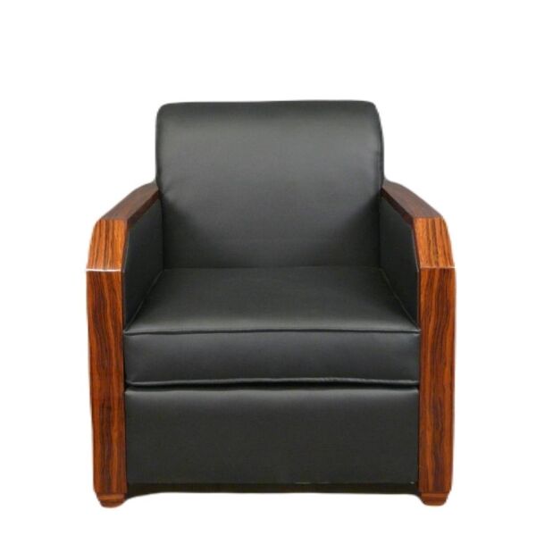 Fauteuil art déco noir en palissandre