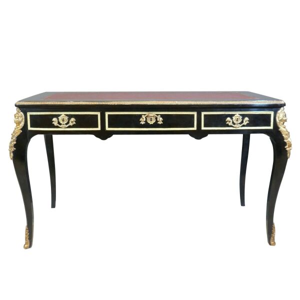 Bureau Louis XV noir style boulle