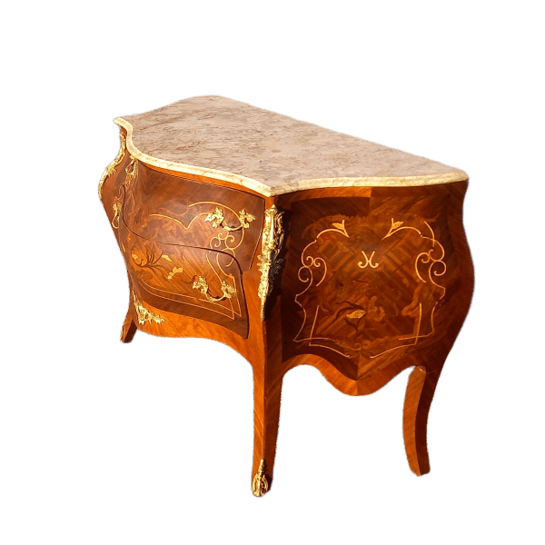 Grande commode Louis XV - Marbre et bronzes 2 grande commode avec marbre style louis 15
