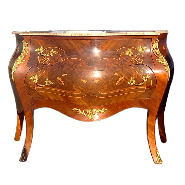 Grande commode Louis XV - Marbre et bronzes 1 grande commode avec marbre style louis xv