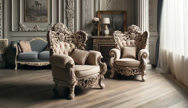 Fauteuil de style Louis XV tissu blanc et bois doré