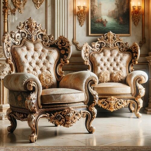 BAROQUE STYLE CANAPÉ Marie Antoinette chaiselongue or rouge Rococo style siège EUR 409,99 - FR