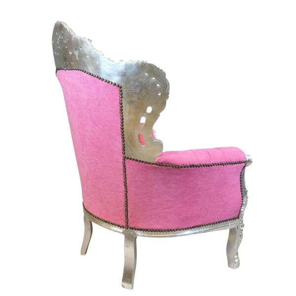 Fauteuil baroque rose 2 Fauteuil baroque rose - Mobilier baroque en bois