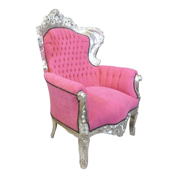 Fauteuil baroque rose 3 Fauteuil baroque rose - Meubles baroque