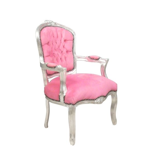 Fauteuil Louis XV enfant rose 2 Fauteuil Louis XV enfant rose
