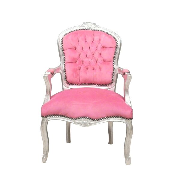 Fauteuil Louis XV enfant rose 1 Fauteuil Louis XV enfant rose