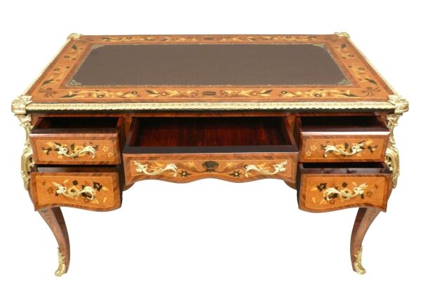 Bureau Louis XV 5 tiroirs 3 Bureau Louis XV - Ameublement de style ancien -