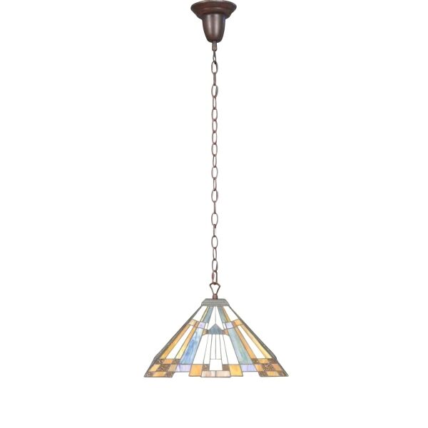 Lustre Tiffany New York Art déco 3 Lustres style Tiffany Art déco - Suspensions -
