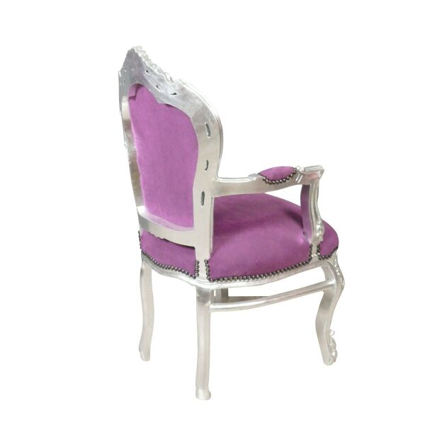 Fauteuil baroque classique mauve 3 Fauteuil baroque mauve - violet