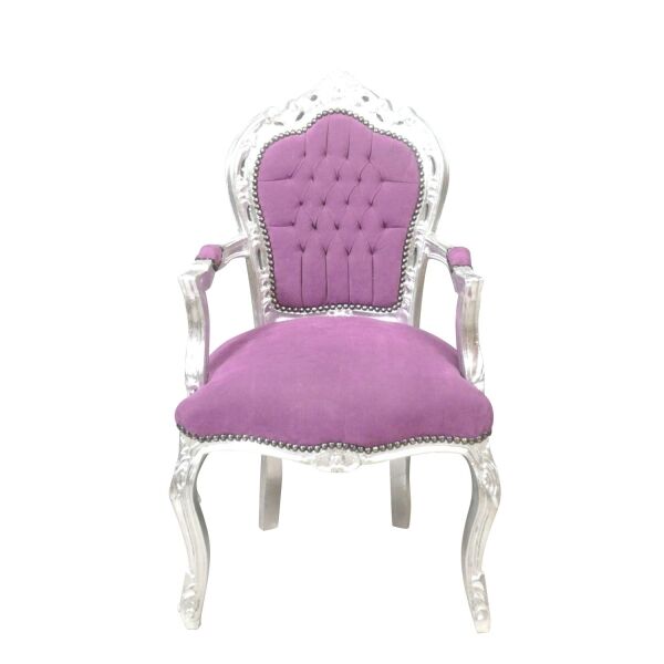 Fauteuil baroque classique mauve -