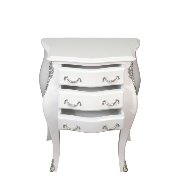 Commode baroque blanche style Louis XV 2 Commode baroque blanche style Louis XV - Commode rococo