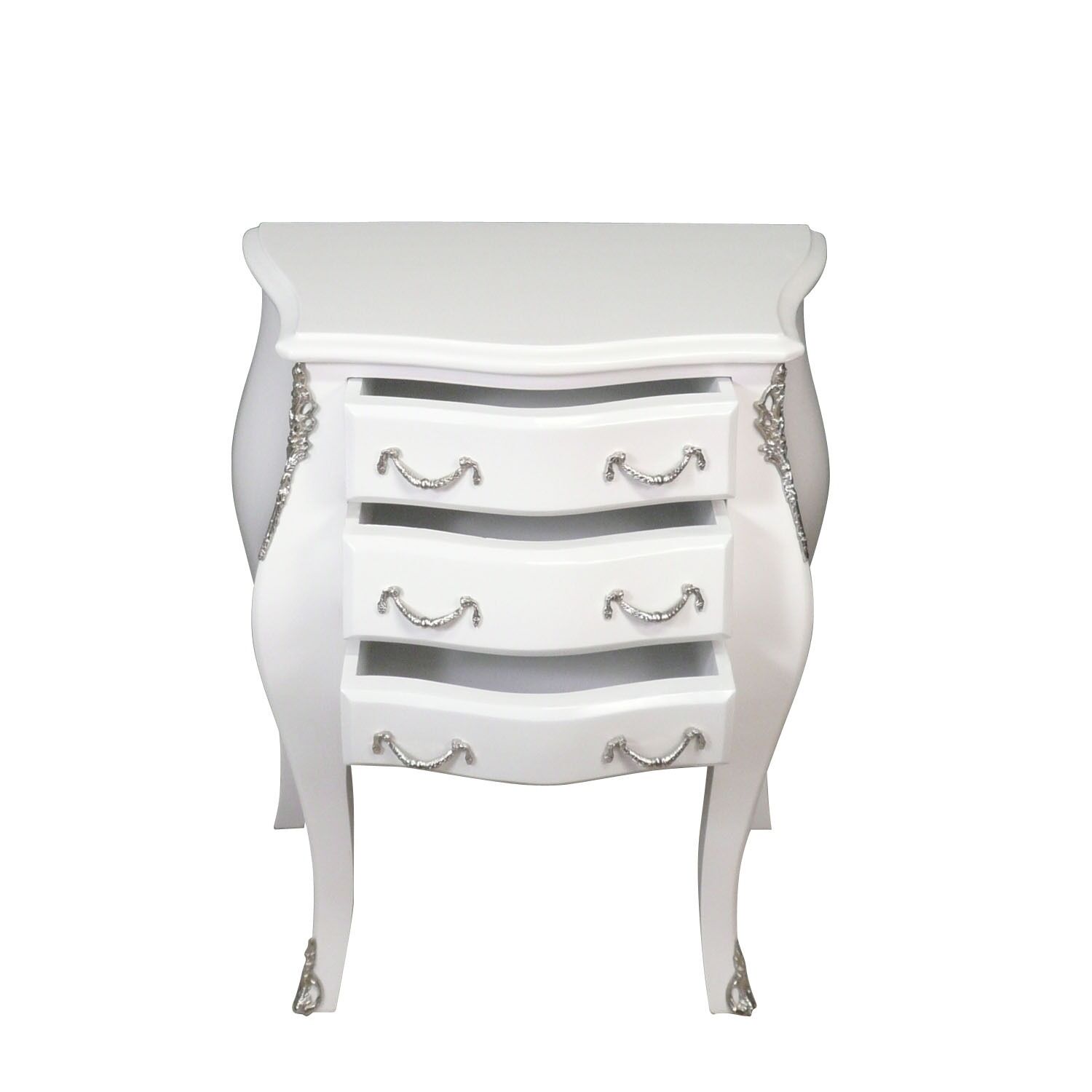 Commode baroque blanche style Louis XV 2 Commode baroque blanche style Louis XV - Commode rococo
