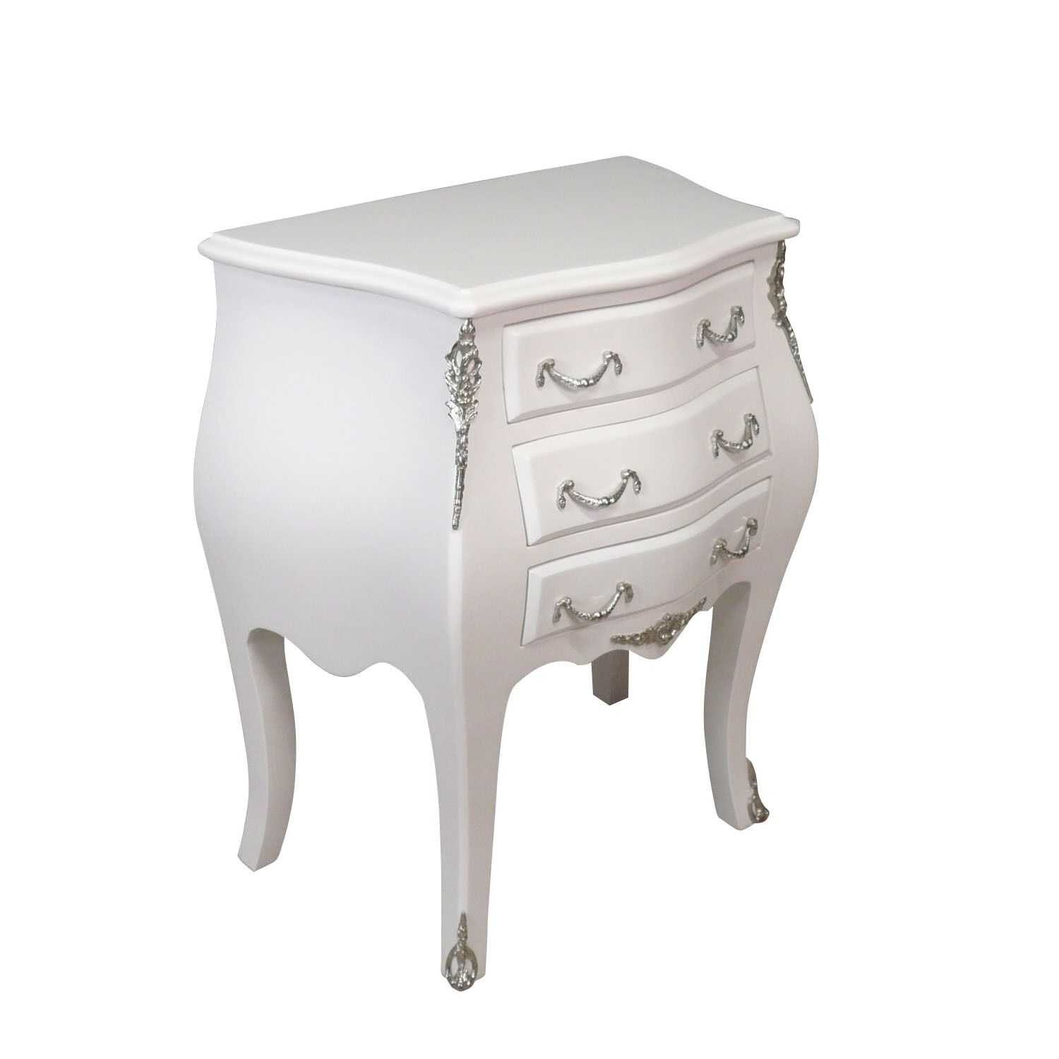 Commode baroque blanche style Louis XV 3 Commode baroque blanche style Louis XV - Mobilier baroque