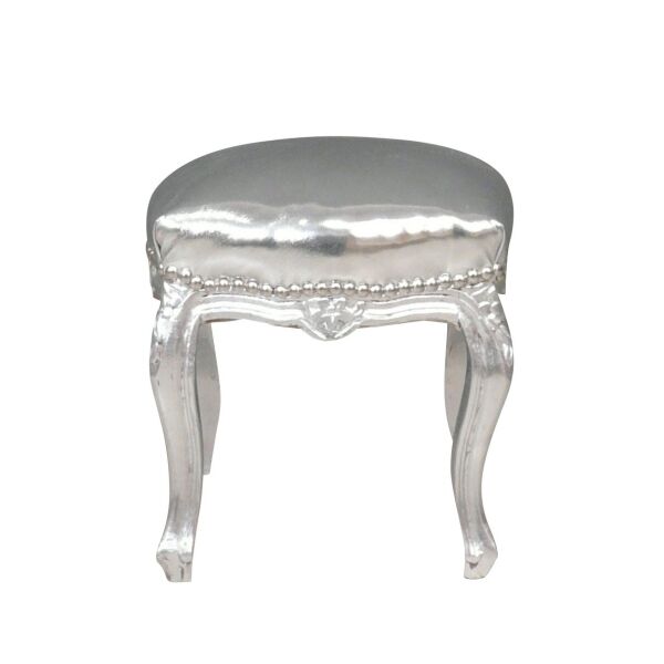 Pouf baroque argent - Mobilier de salon baroques -