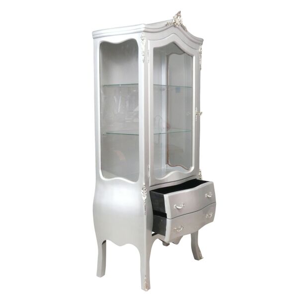 Vitrine Baroque argentée 4 Vitrine style Baroque argentée