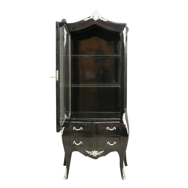 Vitrine Baroque noire 4 Vitrine noire style Baroque - Meubles noirs rococo
