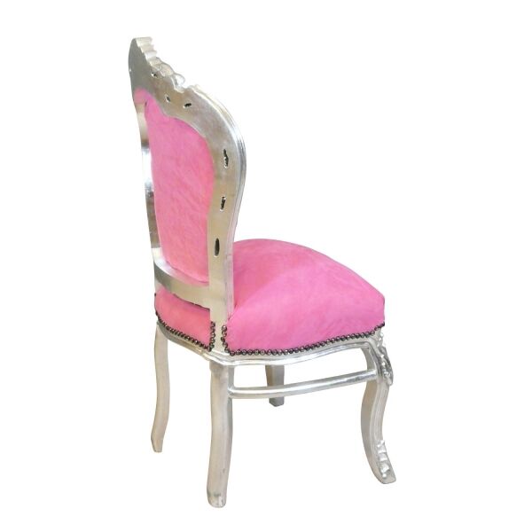 Chaise baroque rose et argent 2 Chaise baroque rose et argent - Chaises baroque