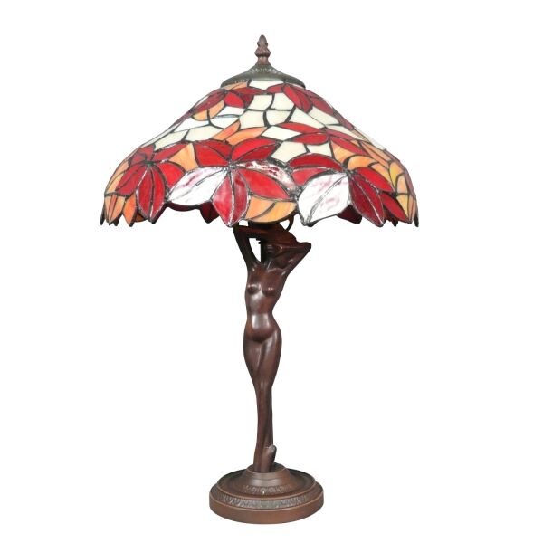 Lampe Tiffany pied femme couleur bronze 2 Lampe Tiffany statue femme