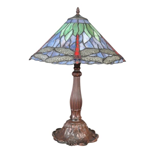 Lampe Tiffany avec des libellules 2 Lampe Tiffany avec des libellules - Magasin de lampes art déco