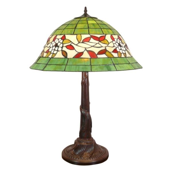 Lampe Tiffany vitrail vert blanc et rouge 4 Lampe Tiffany au meilleur prix