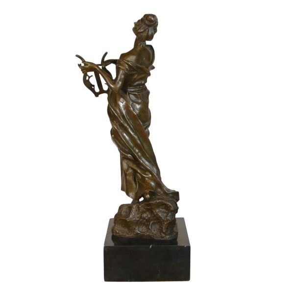 Statue en bronze - La Muse à la lyre 3 Statue en bronze - La Muse à la lyre - Sculptures grecque en bronze -
