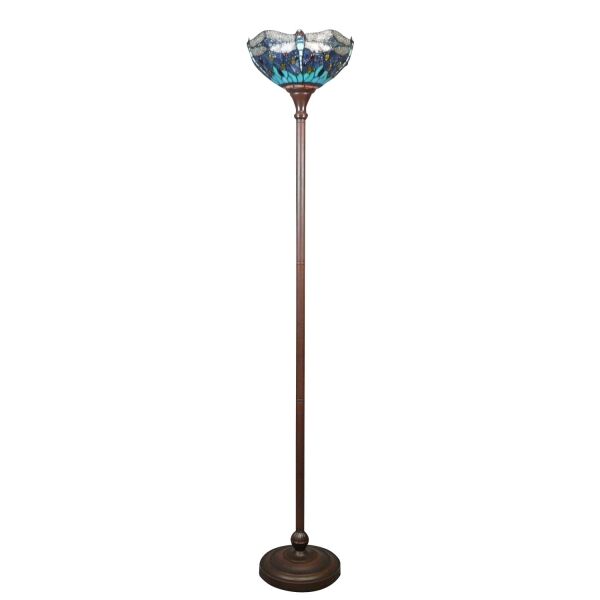 Lampadaire Tiffany libellules 4 Lampadaire Tiffany libellules bleu et vert -