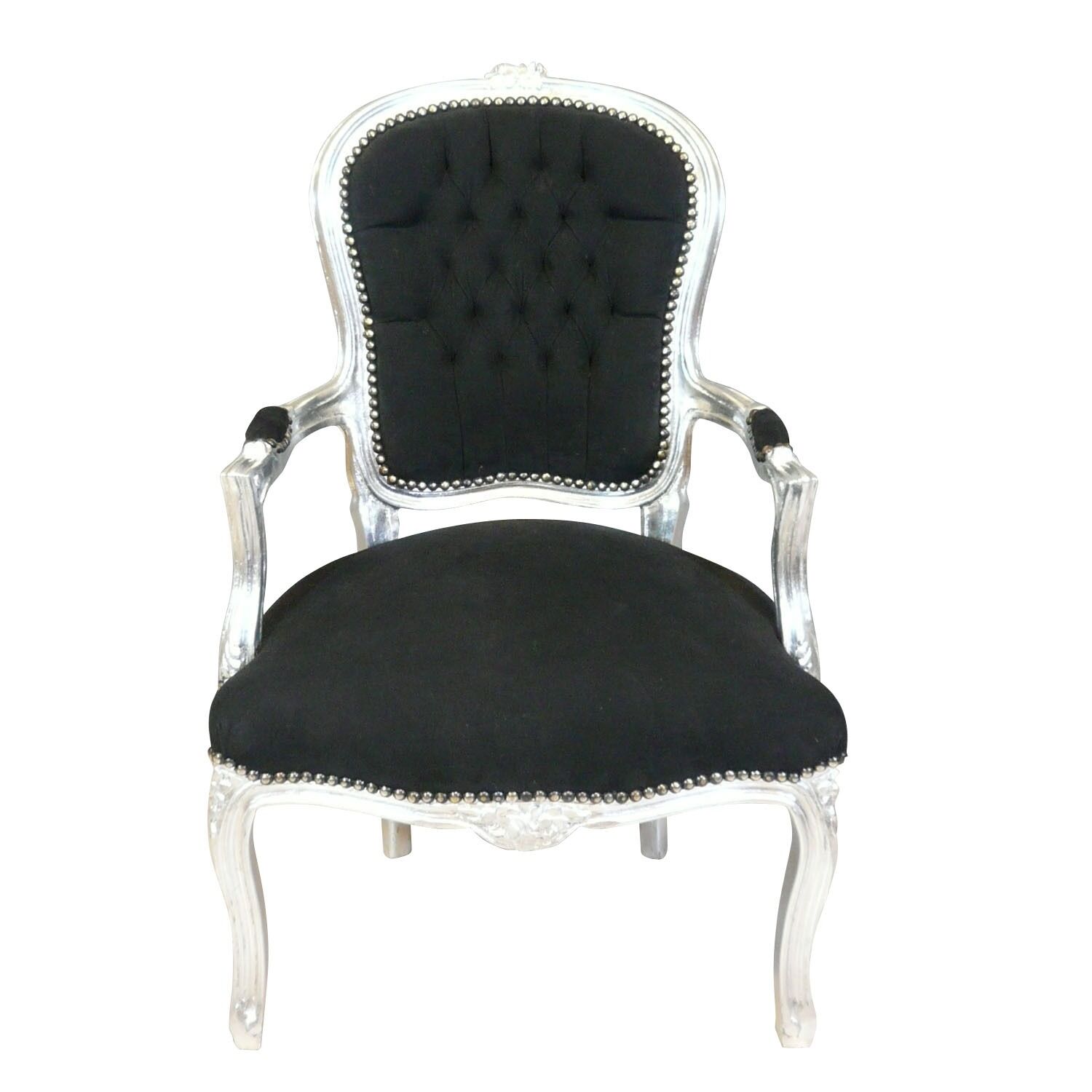 Canapé Baroque Noir Louis XV/XVI – HTDECO Decoloco – Neuf