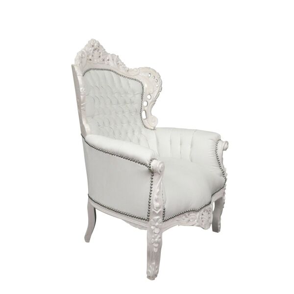 Fauteuil baroque blanc 2 Fauteuil baroque blanc, meubles pour une deco moderne et élégante -