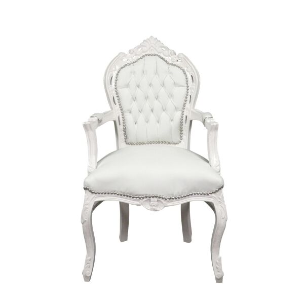 Fauteuil baroque blanc 1 fauteuil baroque blanc - Meuble blanc