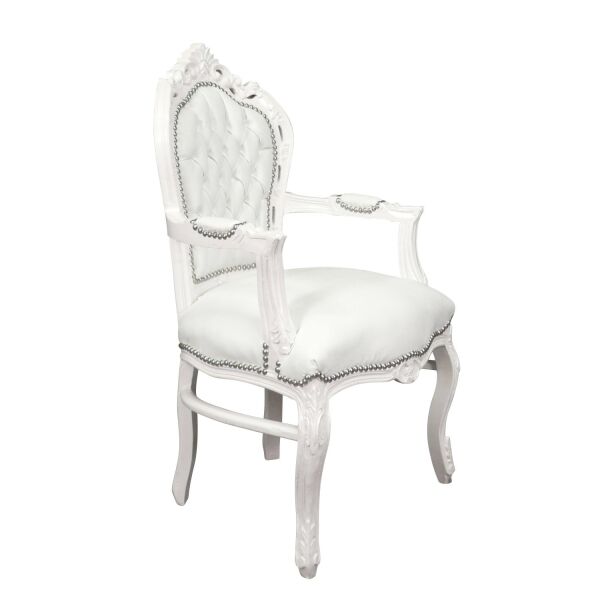 Fauteuil baroque blanc 2 fauteuil baroque blanc - Mobilier de style