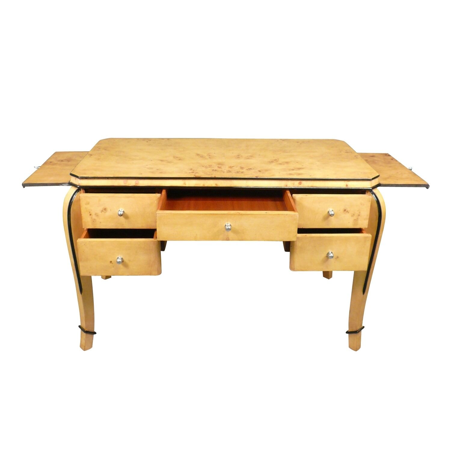 Bureau art déco en loupe d'orme 3 Bureau art déco en loupe d'orme