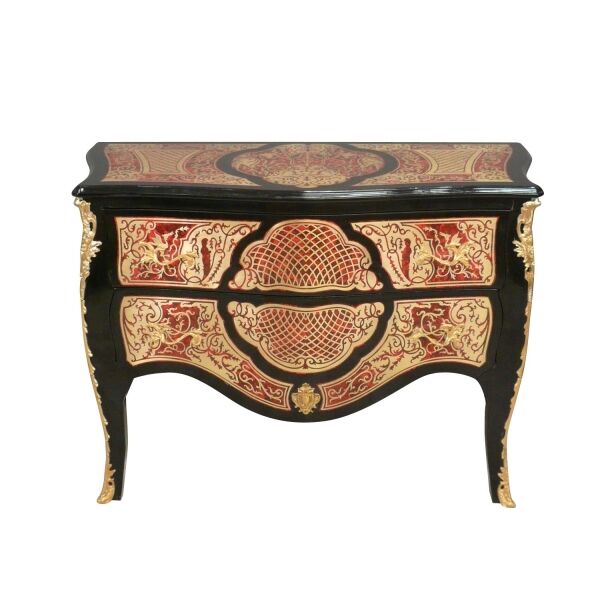 Commode Louis XV style Boulle 5 Commode Louis XV noire style Boulle