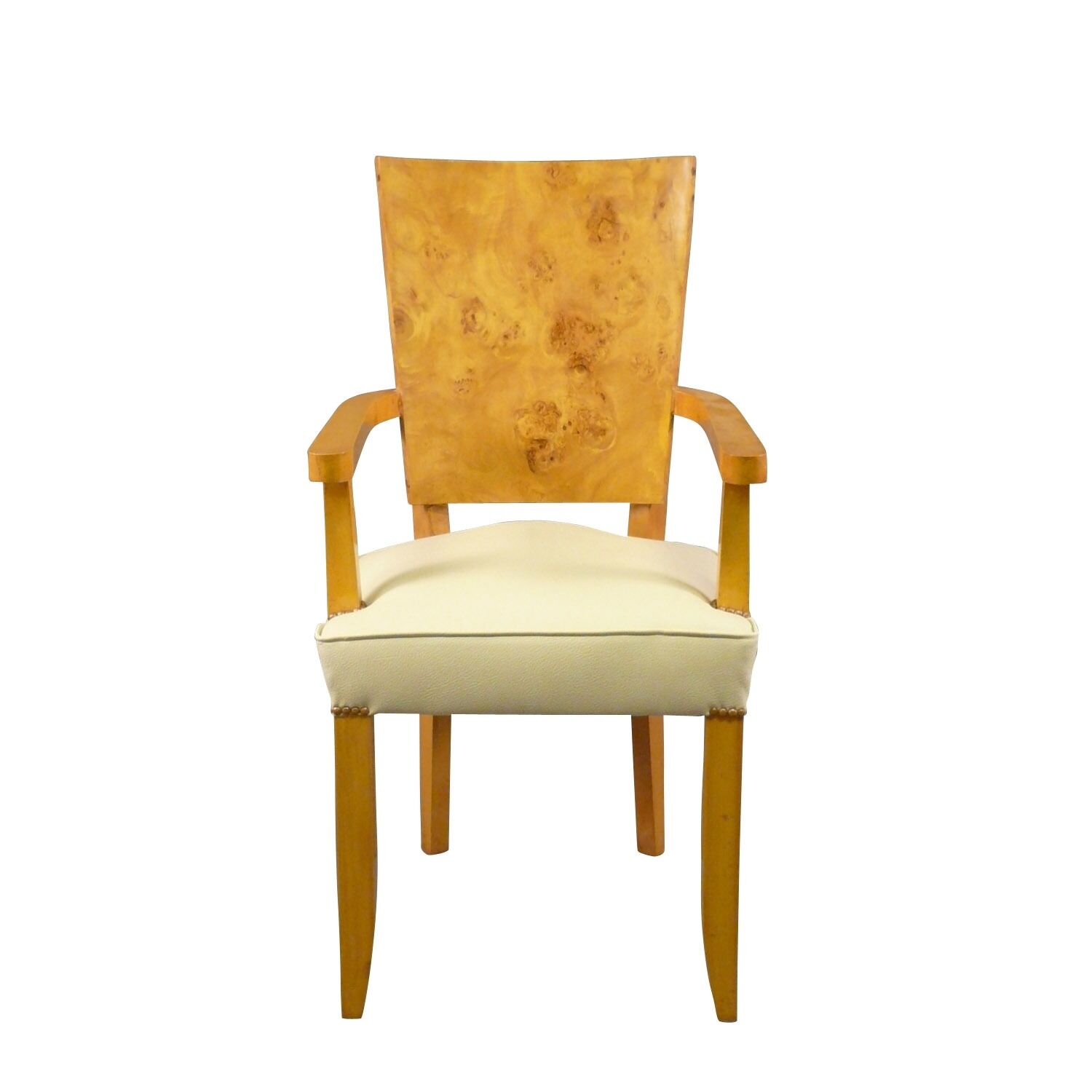 Fauteuil art déco en loupe d'orme style 1920 -