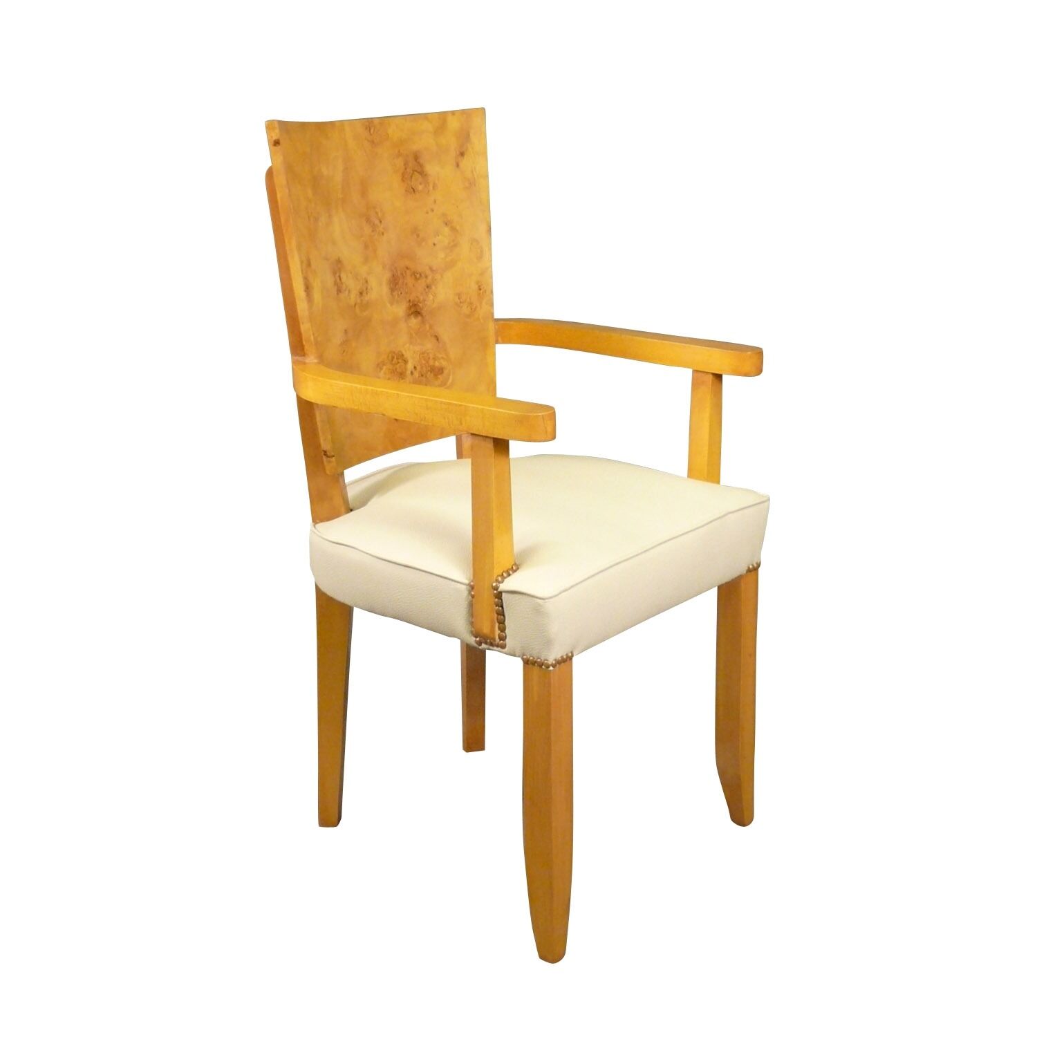 Fauteuil art déco en loupe d'orme 2 Fauteuil art déco en loupe d'orme style 1920 -