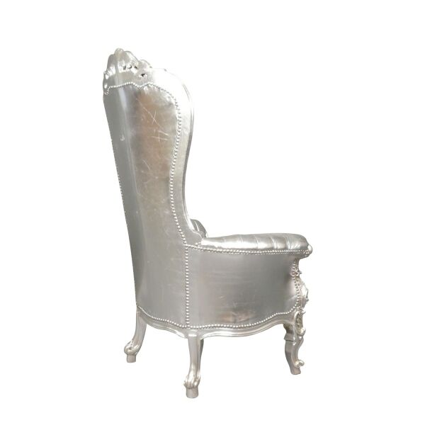 Fauteuil baroque argent modèle trône 3 Fauteuil baroque argent modèle trône - Mobilier rococo -