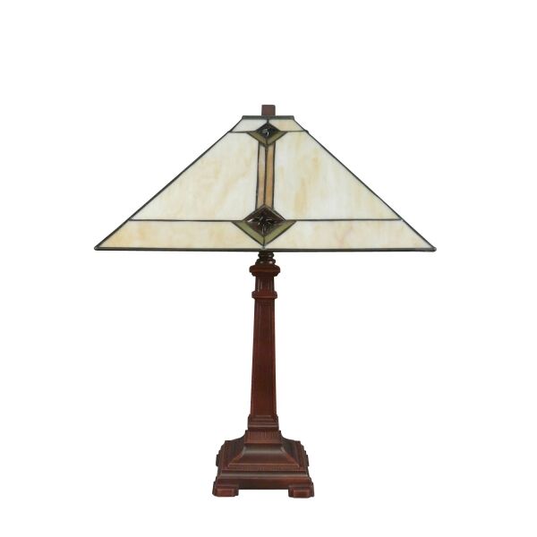Lampe Tiffany de style Mission - H: 49 cm 2 Lampe Tiffany de style Mission - Luminaire Tiffany