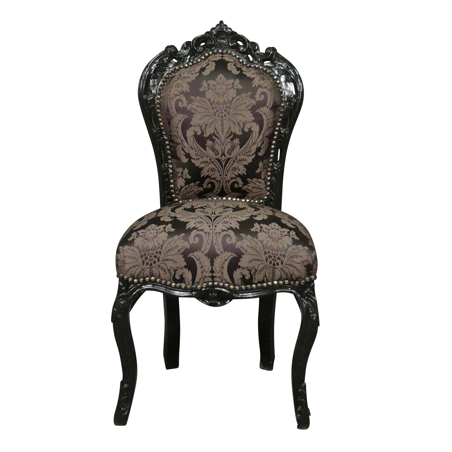 Fauteuil Baroque Noir Palazzo INT - Simili Cuir - Style Rococo - Neuf 2023