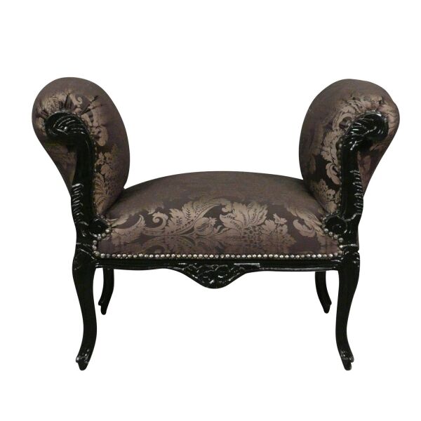 Banquette baroque noire fleurie