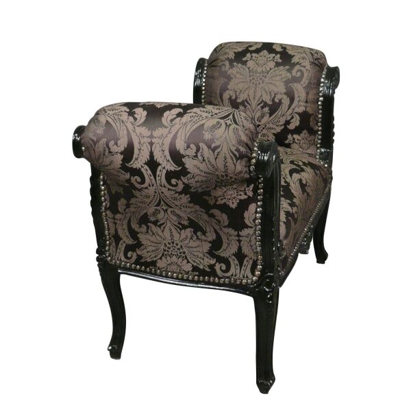 Banquette baroque noire rococo 2 Banquettes baroque noire fleurie