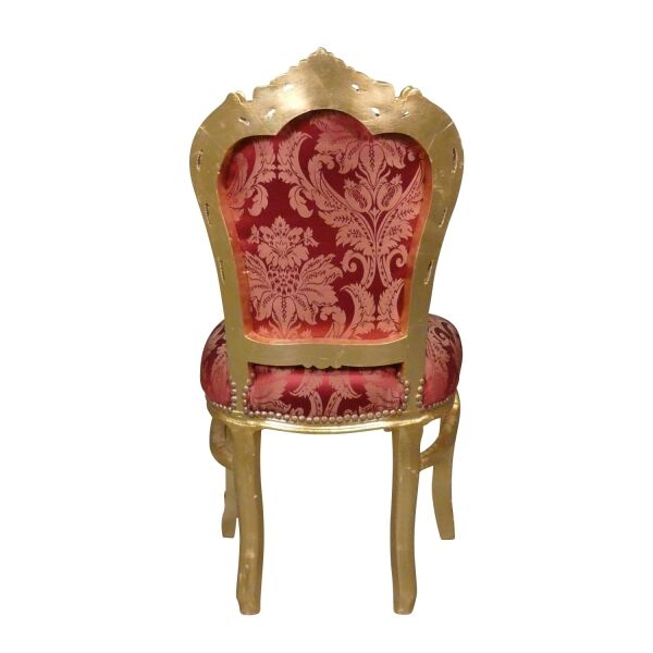 Chaise baroque rouge et bois doré 2 Chaise baroque rouge et bois doré - Mobilier baroque