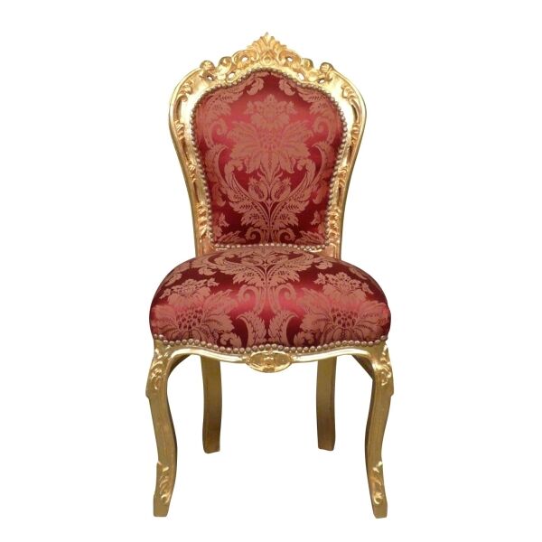 Chaises baroque rouge et bois doré