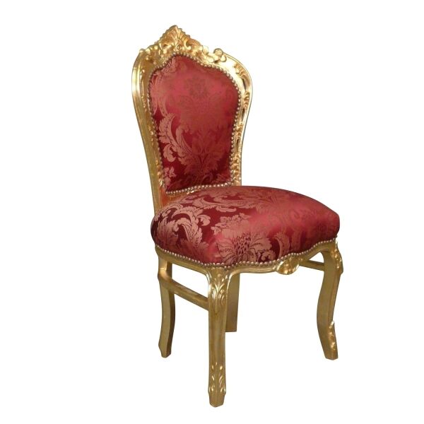 Chaise baroque rouge et bois doré 3 Chaise baroque rouge et bois doré
