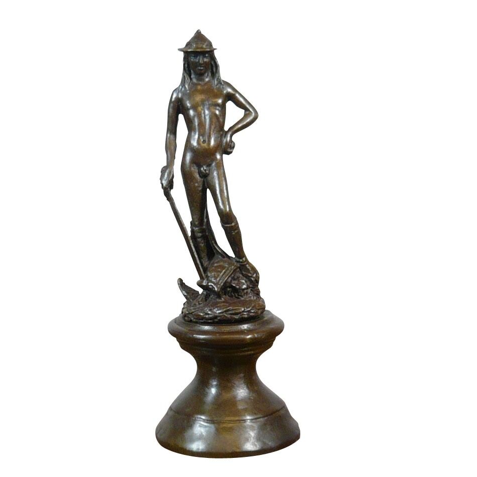 Statue en bronze le David de Donatello 1 Statue en bronze le David de Donatello - Sculpture mythologique -