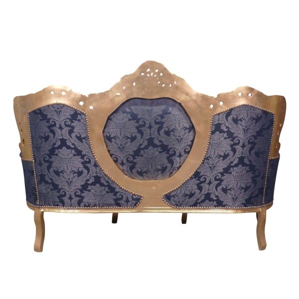 Canapé baroque bleu roi 3 Canapés baroque bleu roi