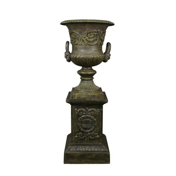 Vasque - Vases Médicis en fonte sur socle - 112 cm