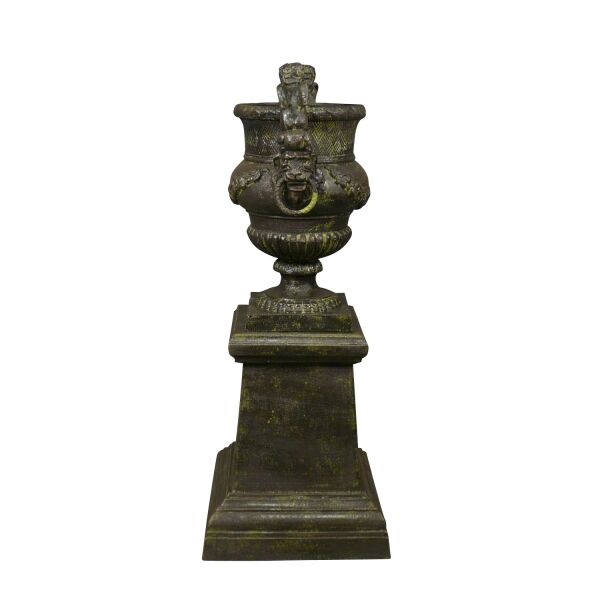 Vase en fonte aux Angelots avec son socle - H: 95 cm 4 Vase en fonte aux Angelots avec son socle - H: 95 cm - Vases Médicis