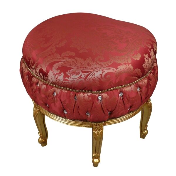 Grand pouf baroque rouge 2 Grand pouf baroque rouge - Pouf baroque - Meuble baroque
