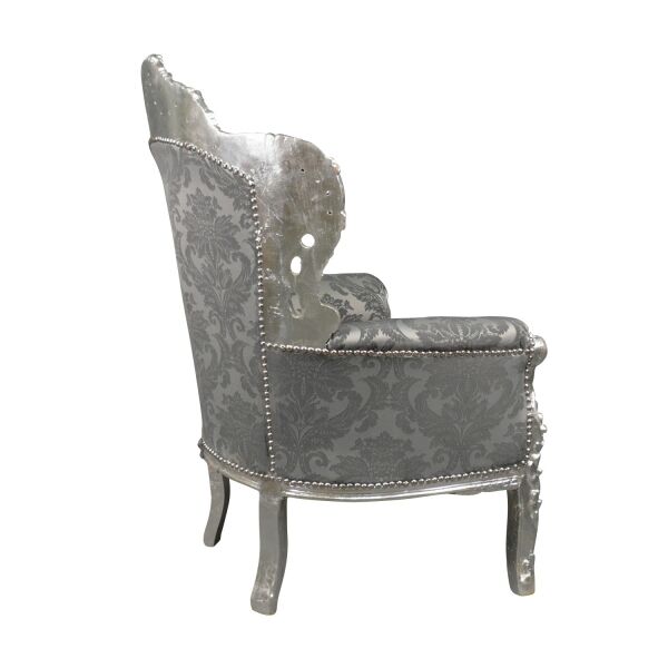 Fauteuil baroque gris satiné 4 Fauteuil baroque gris satiné - Meubles baroques -