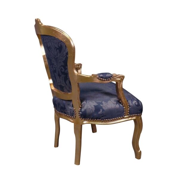 Fauteuil Louis XV bleu roi 2 Fauteuil Louis XV bleu roi - Meubles et assises Louis XV -
