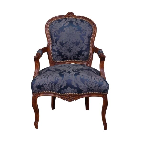 Fauteuil Louis XV bleu 1 Fauteuil Louis XV bleu - Mobilier de style Louis XV -